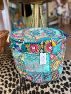 Indian handmade hand embroidered footstool pouf boho