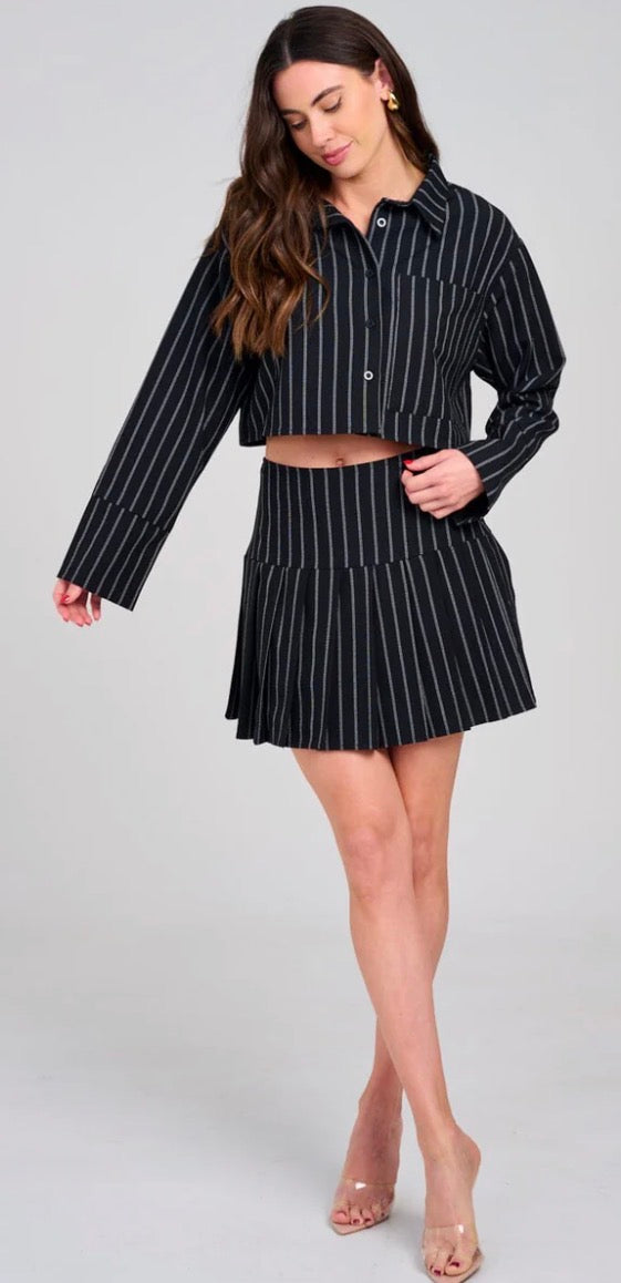Blk & Wht stripped mini set