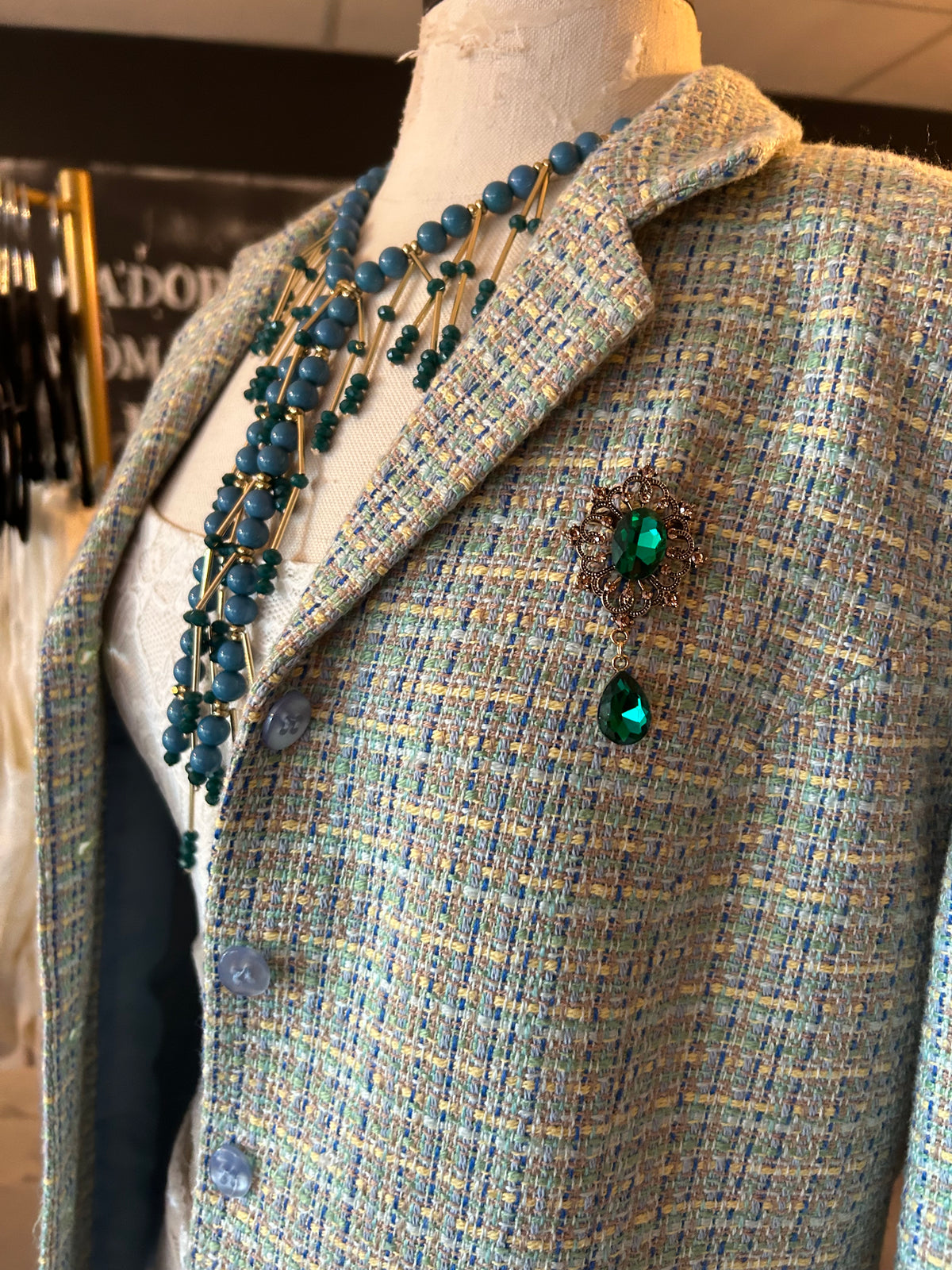 Green tweed jacket