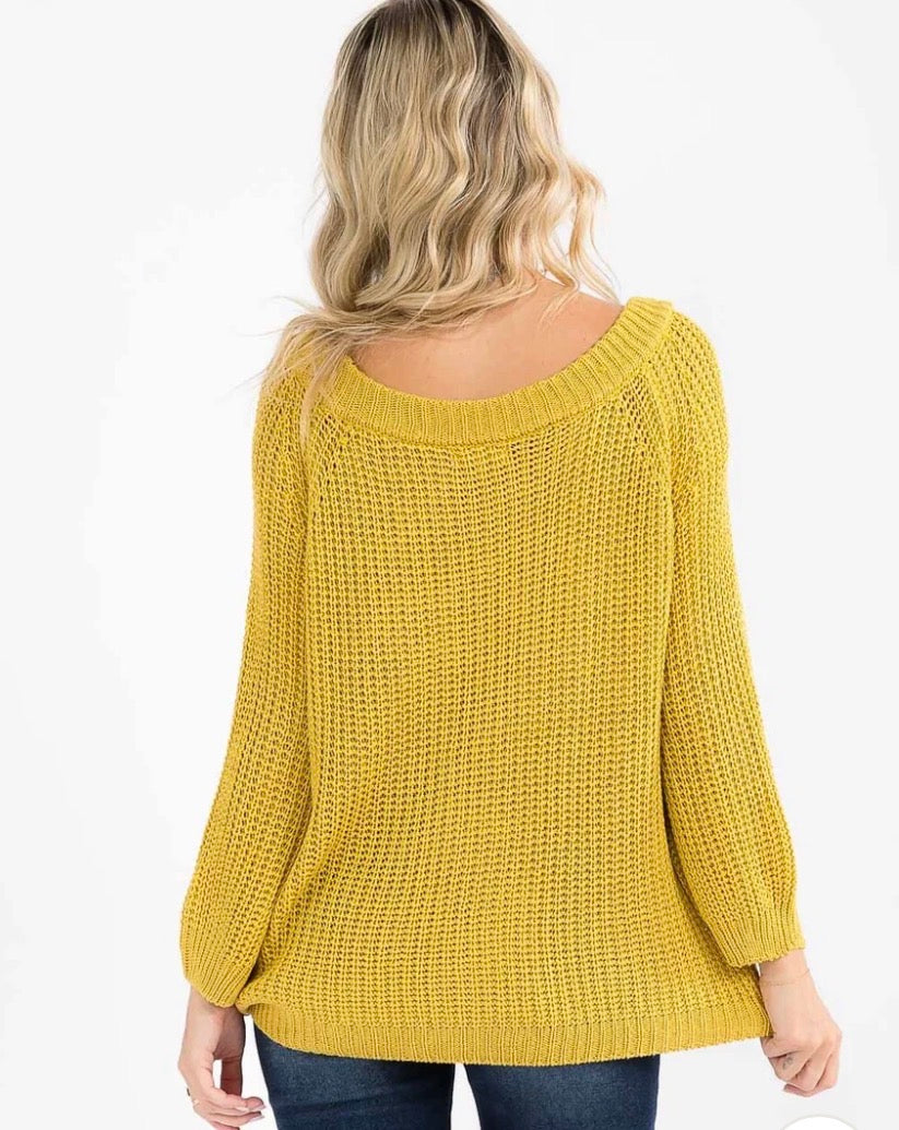 Mustard knit pullover