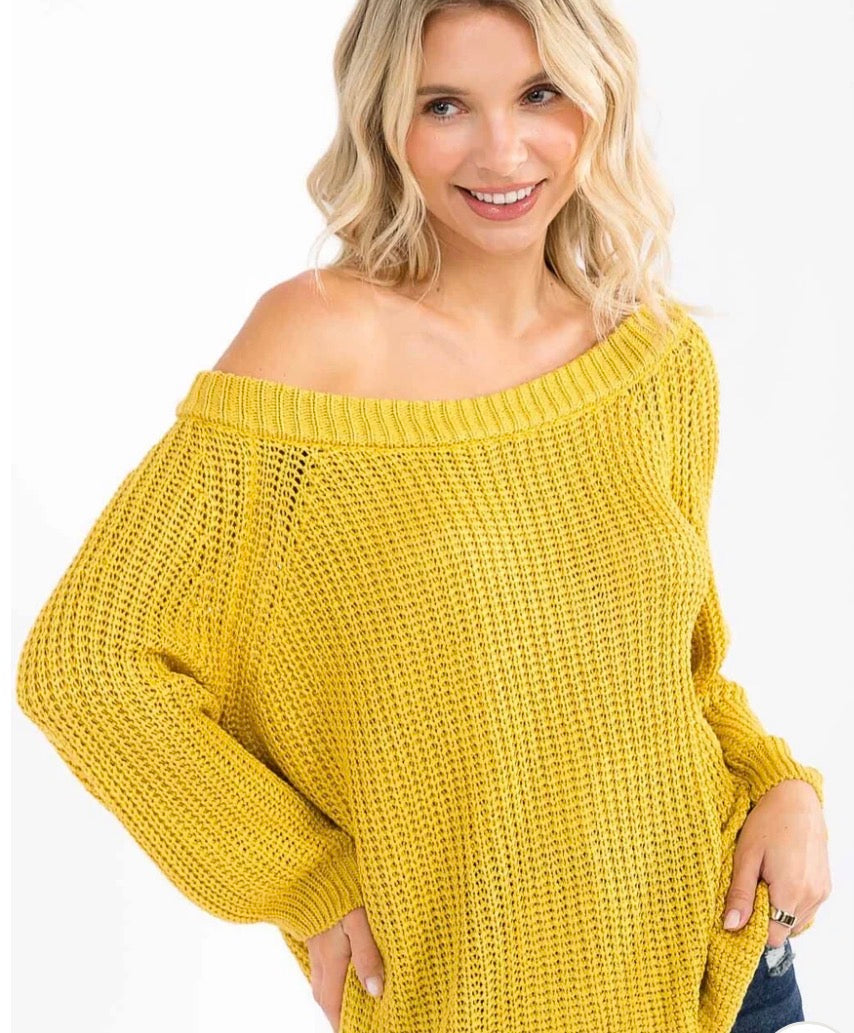 Mustard knit pullover