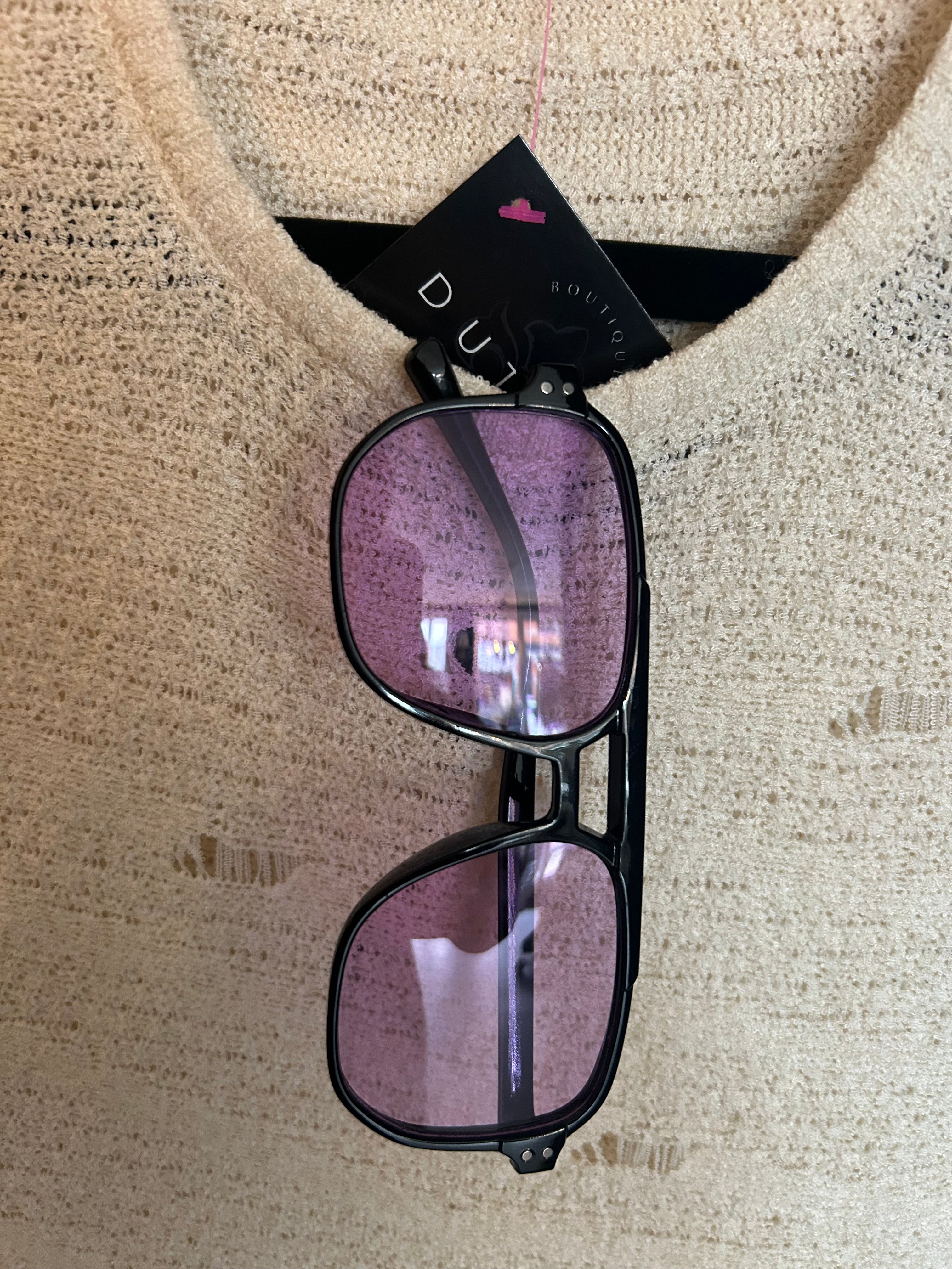 Purple tinted sunshades