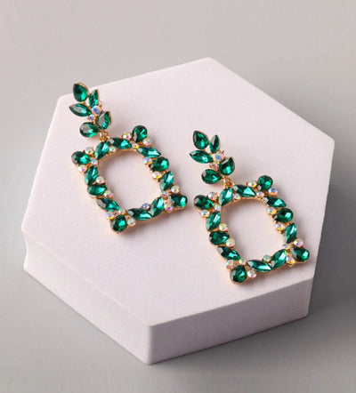 Gold & Green stone earrings