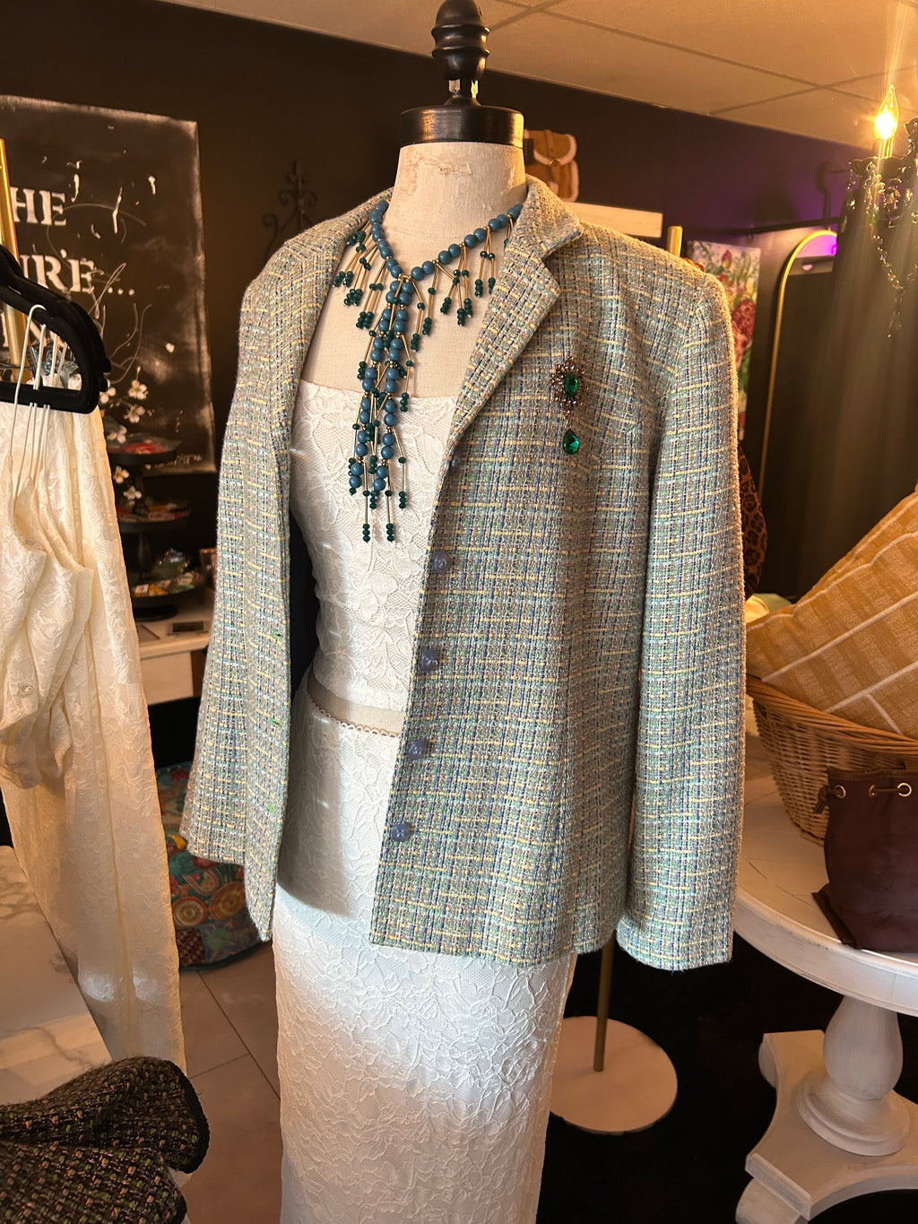 Green tweed jacket