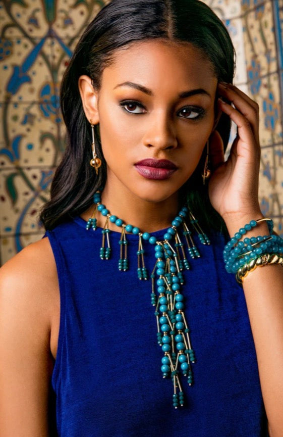 Zenzii Turquoise beaded collar necklace