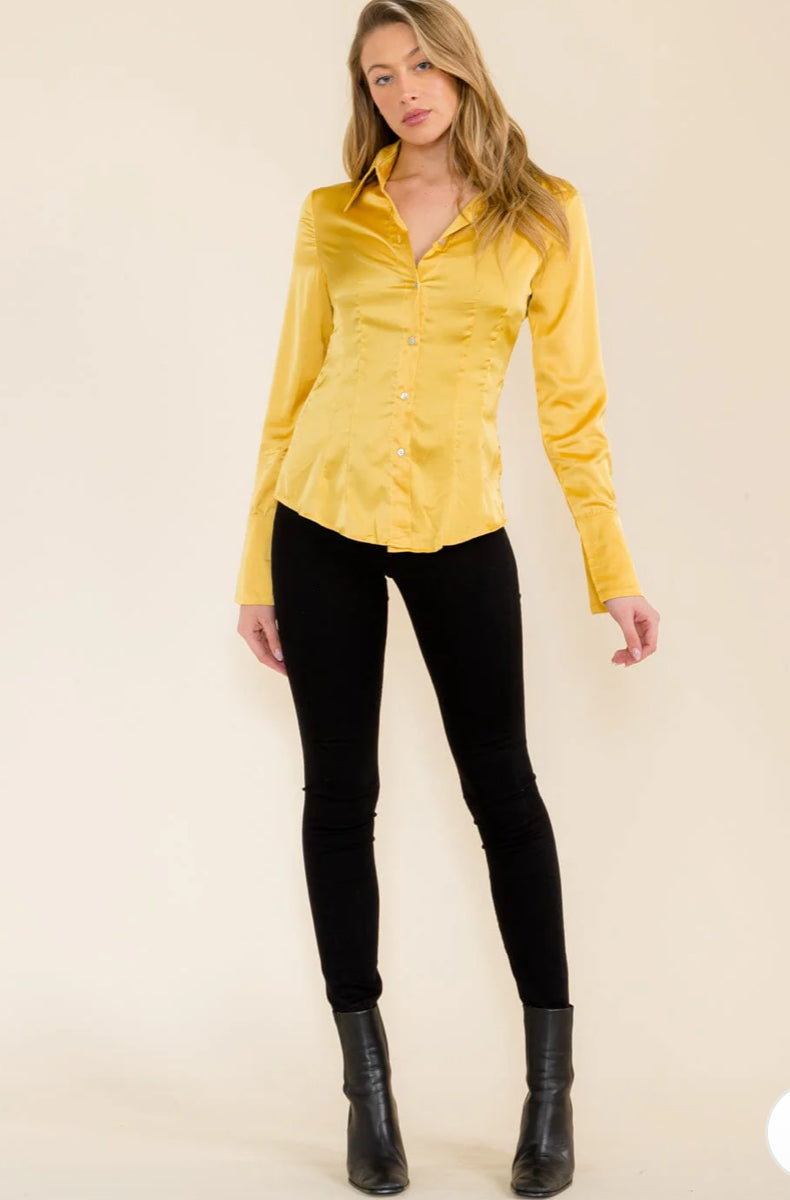 Satin yellow blouse
