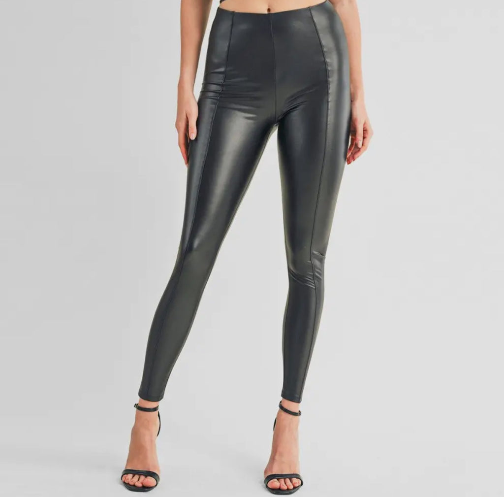 Black leather ambience leggings