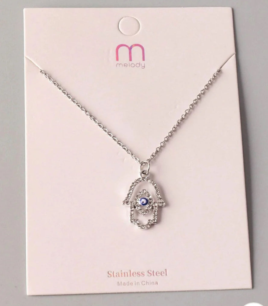 Stainless steel evil eye necklace