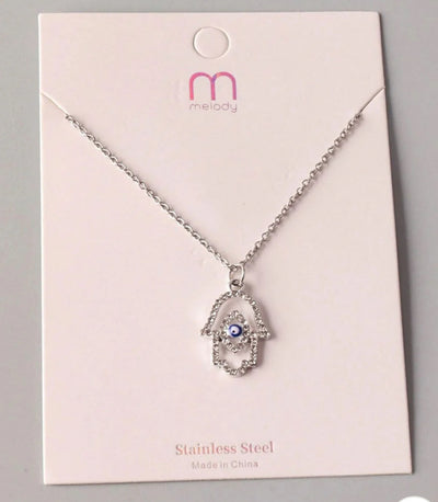 Stainless steel evil eye necklace