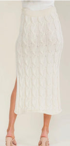 Knit side slit maxi skirt