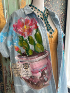 La Lettre Perdue – Hand-Painted Denim Shacket
