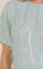 Light Blue Fringe mini dress