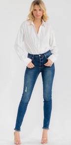 V- Neck white button down bodysuit