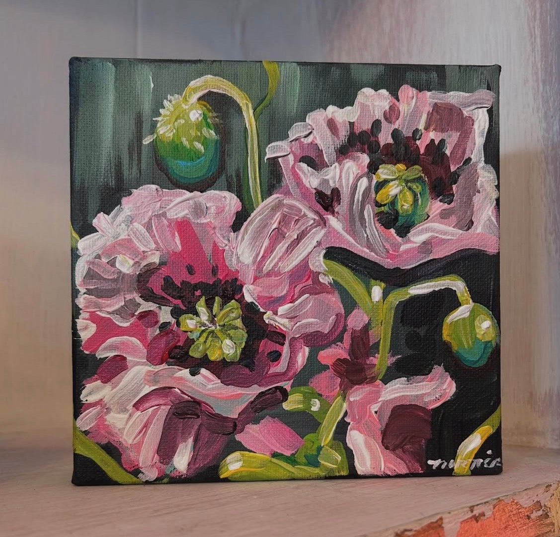 Pink poppy painting