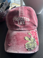 Prosecco hat hand painted with floral