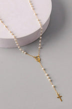 Gold rosary necklace stainless steel