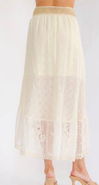 Boho crochet maxi skirt