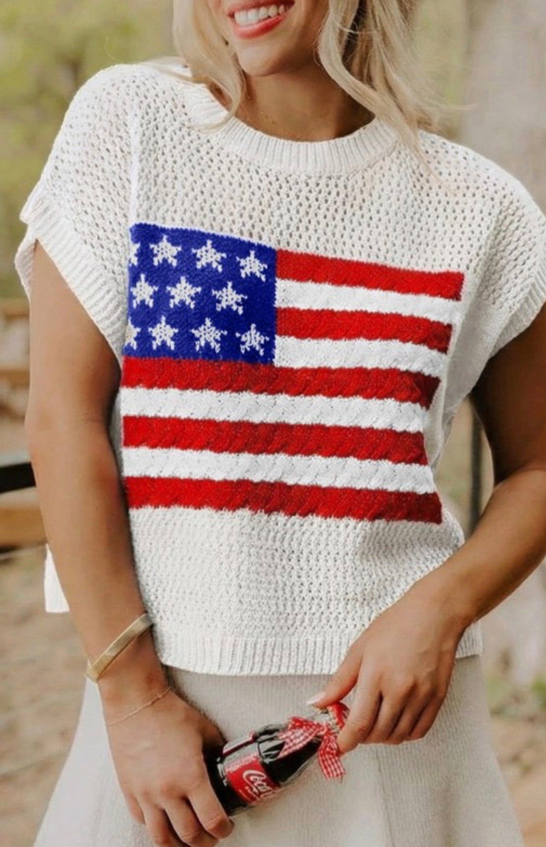 American Flag knit blouse