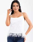 White feathered cross tank