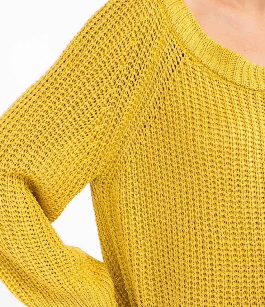 Mustard knit pullover