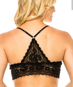 Adjustable Straps Lace Bralette BLK