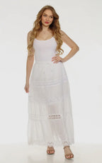 Lace cotton skirt white
