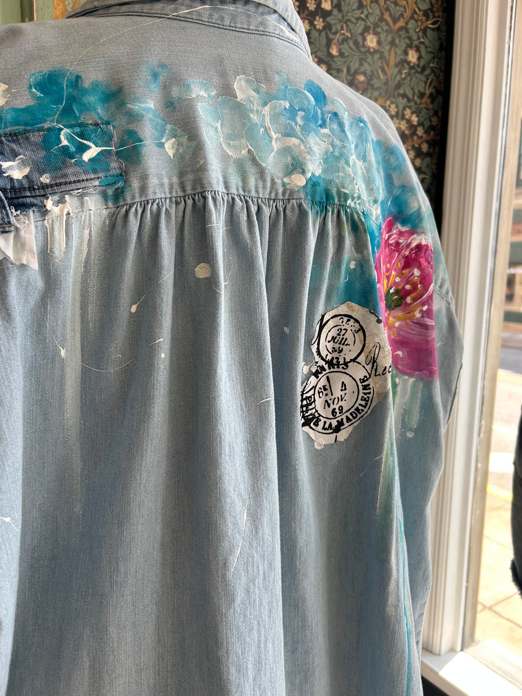 La Lettre Perdue – Hand-Painted Denim Shacket