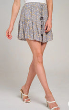 Flare floral mini skirt