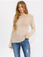 Rebel knit sweater in cream