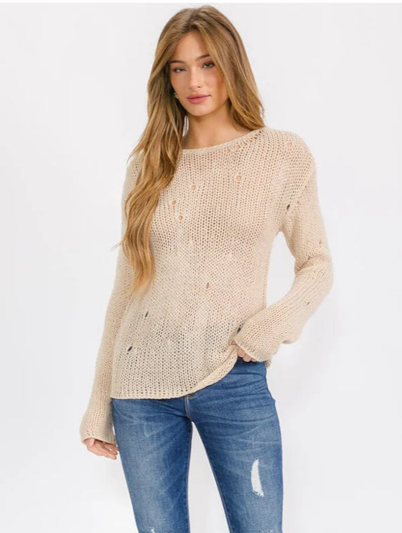 Rebel knit sweater in cream