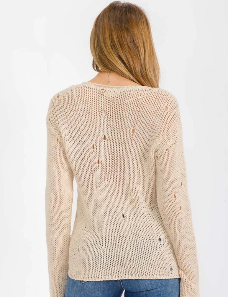 Rebel knit sweater in cream