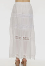 Lace cotton skirt white