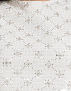 White sequin holiday top