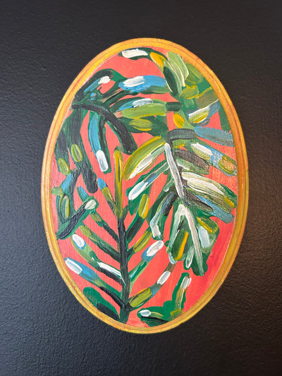 Palm painting on acrylic wood