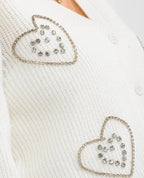 Heart studded knit sweater