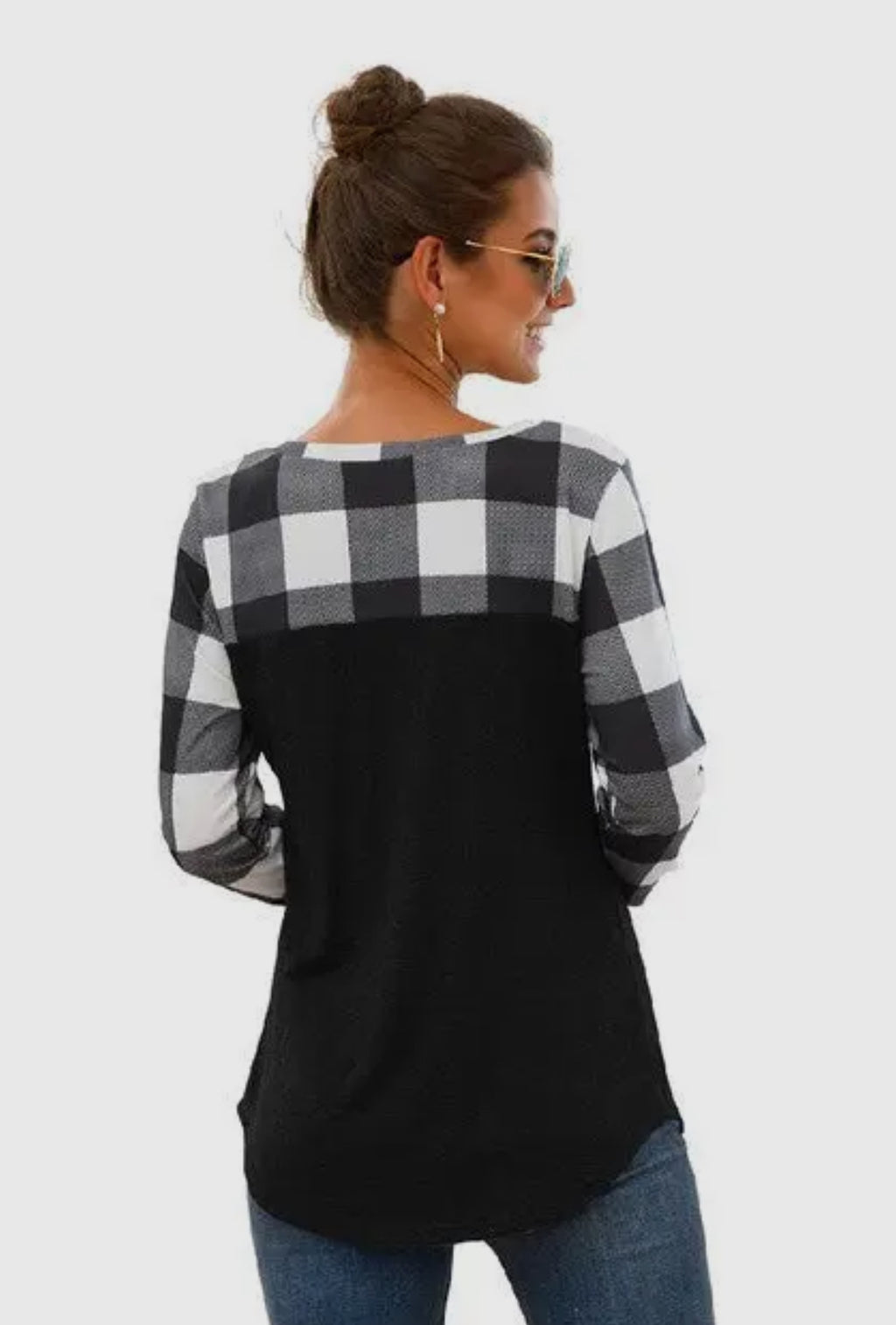 Plaid long sleeve shirt with pocket
