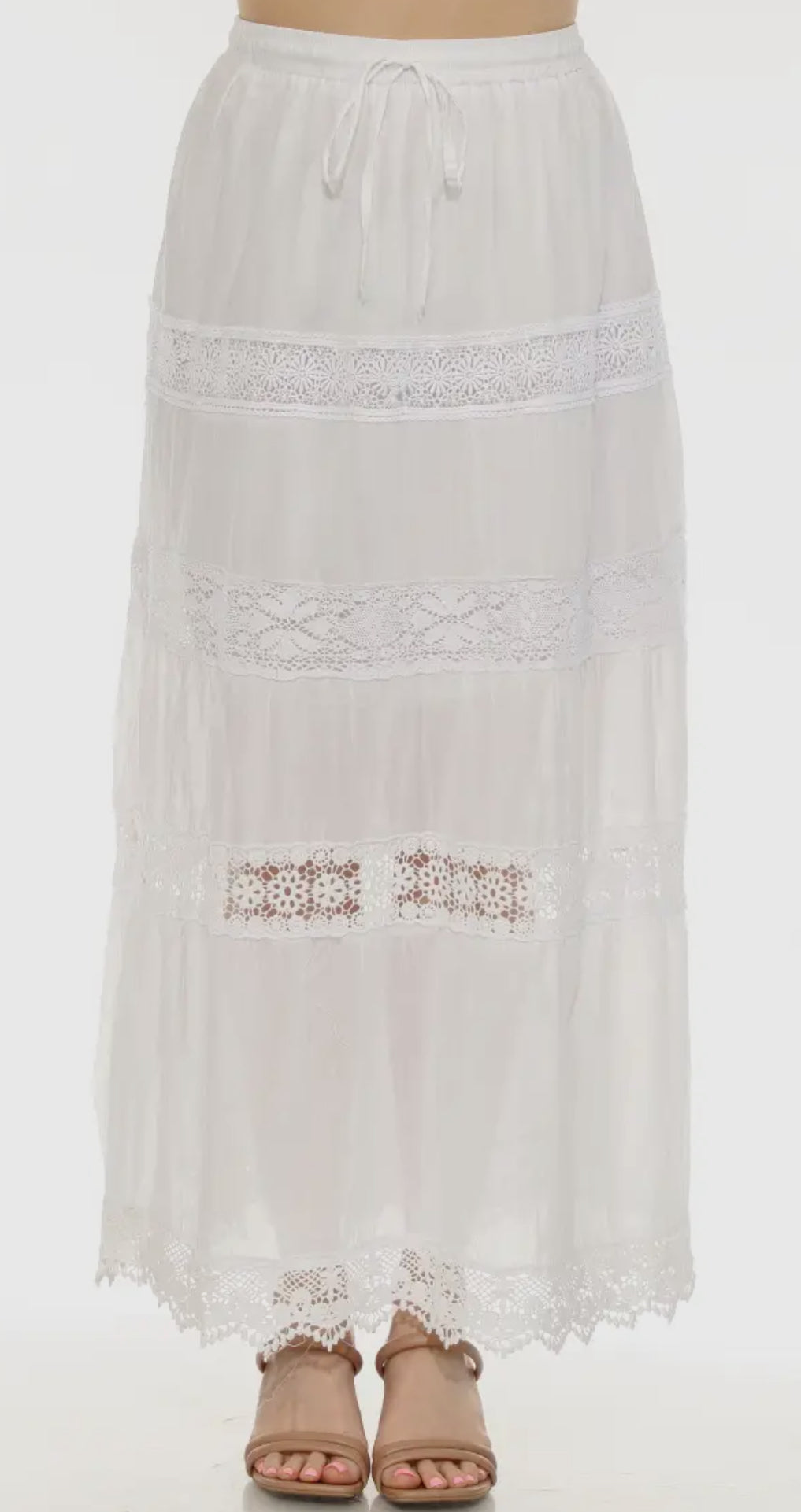 Lace cotton skirt white