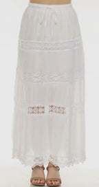 Lace cotton skirt white