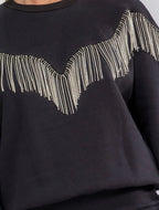 Black fringe sweater