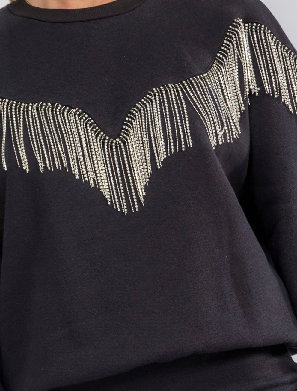 Black fringe sweater