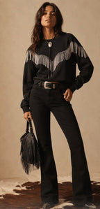 Black fringe sweater