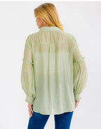 Sage button down blouse