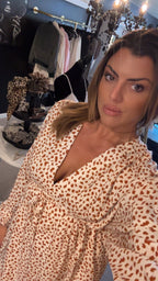 V-Neck Animal print dress