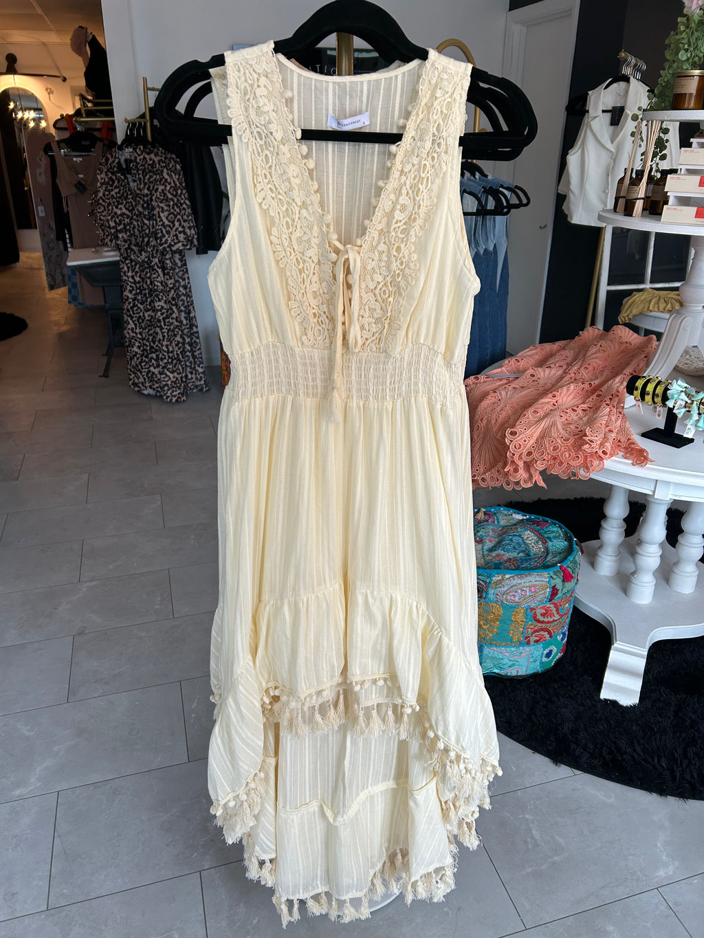 Ivory tassel dress