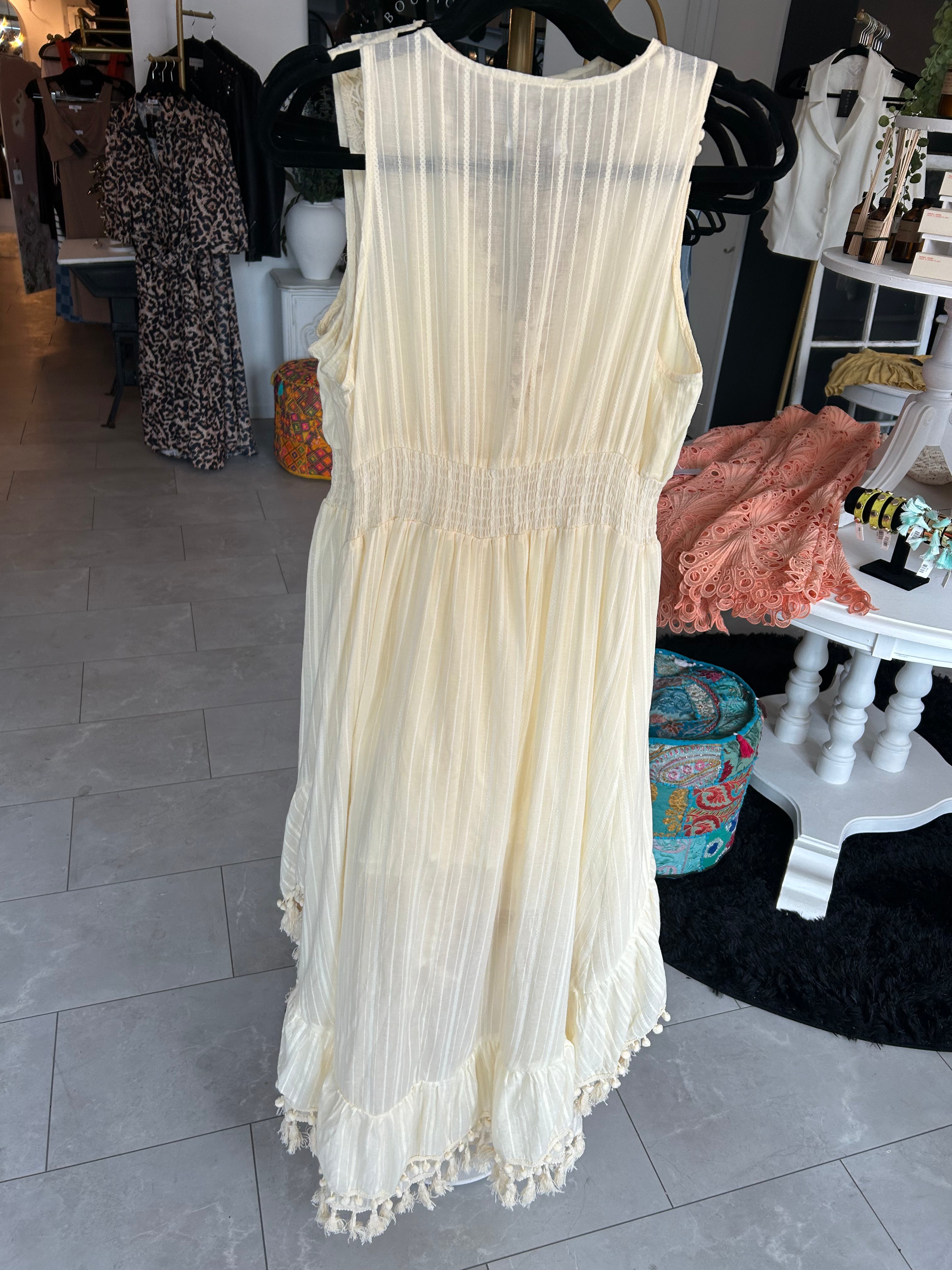 Ivory tassel dress