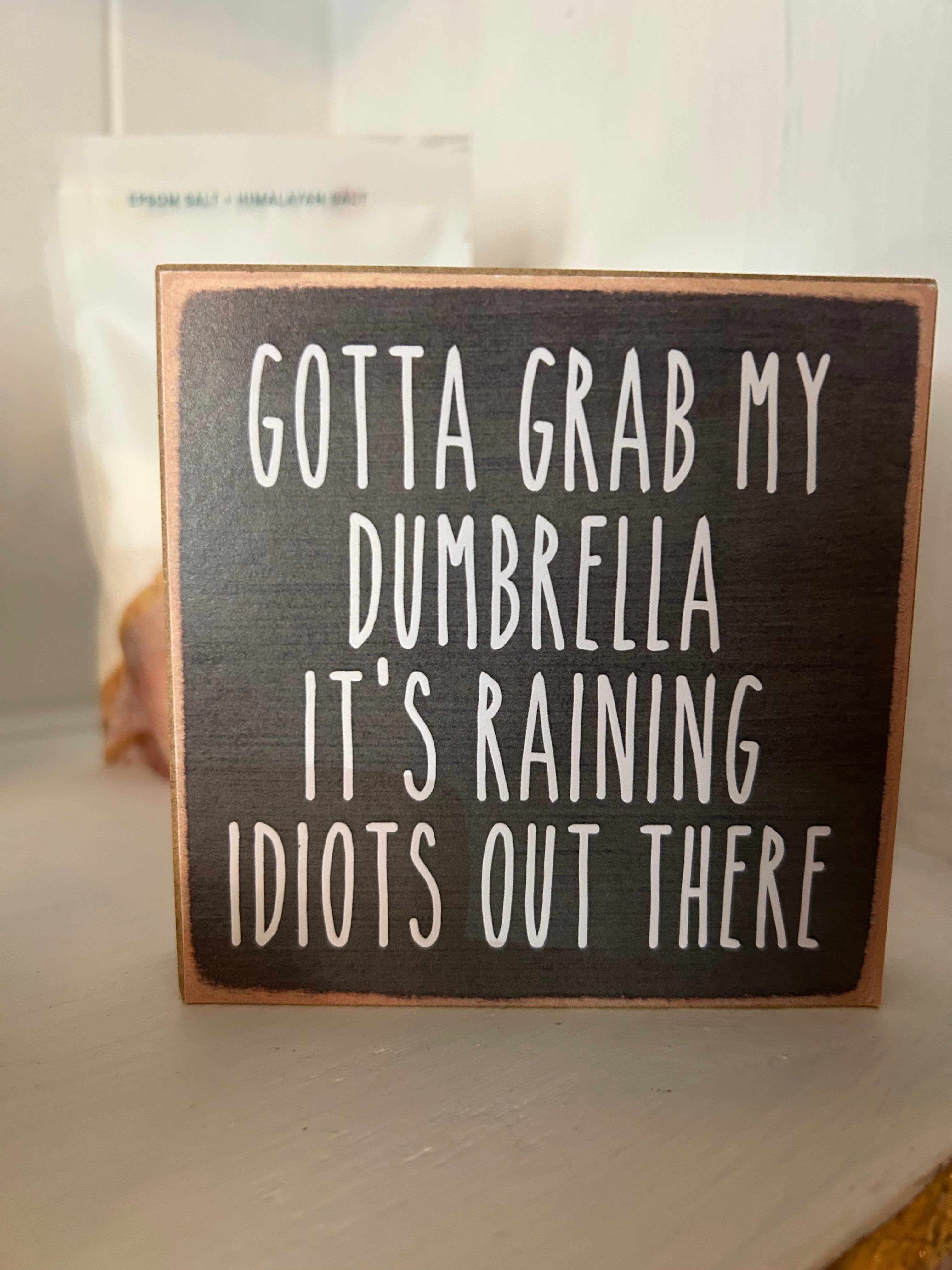 Gotta Grab my dumbrella it’s raining idiots out there