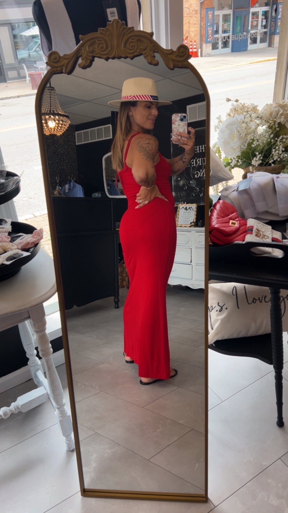 Lace cami maxi dress
