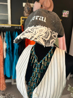 Feral hand painted & embroidered hat