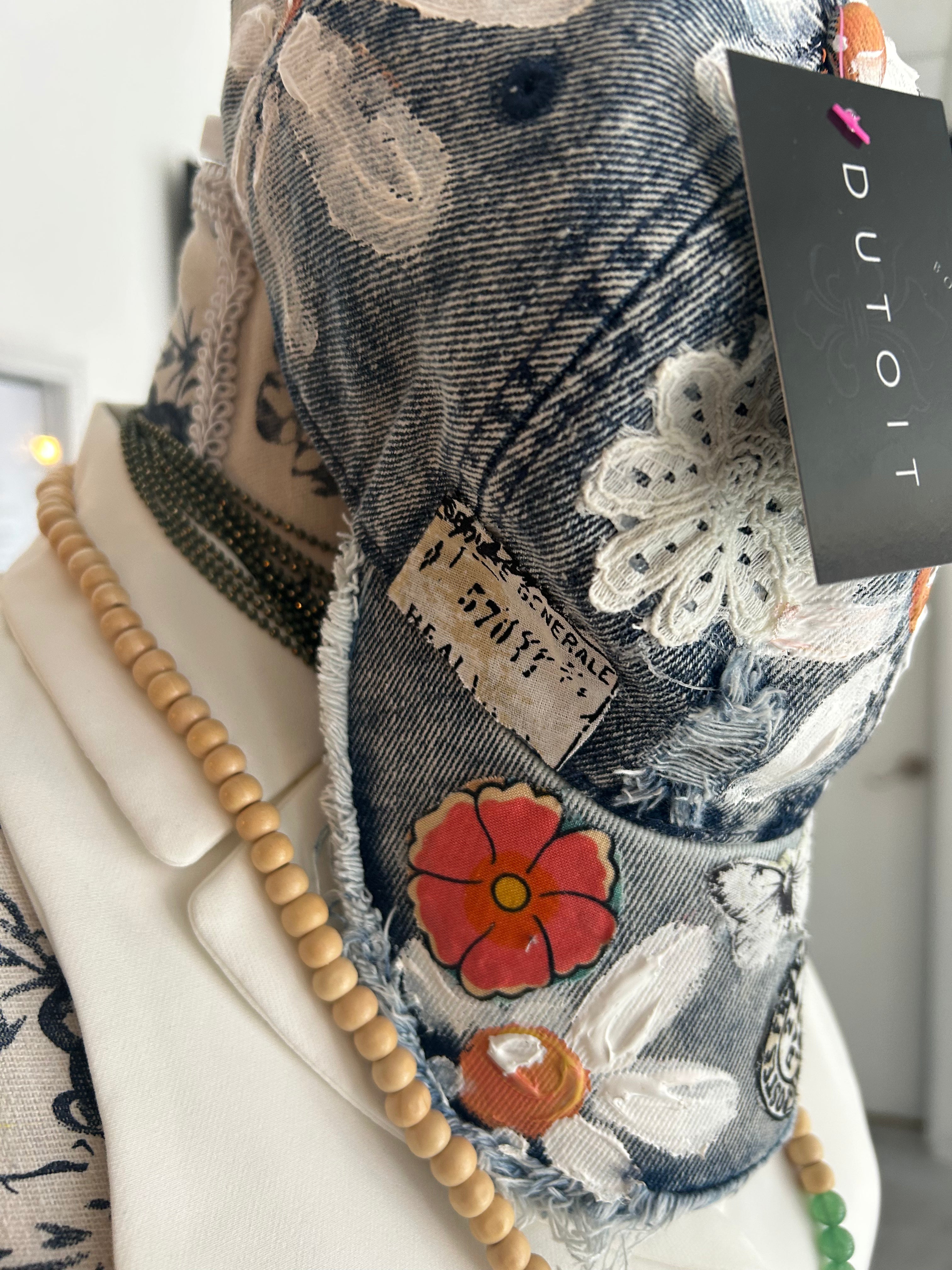 Lazy daizy hand painted denim hat
