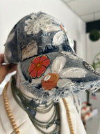 Lazy daizy hand painted denim hat